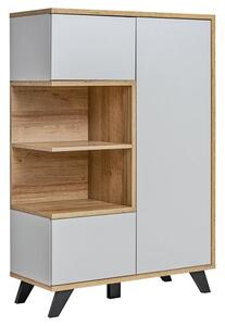 Barrie Wooden Highboard With 3 Doors In Matt Grey