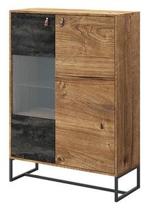 Durham Wooden Display Cabinet With 2 Doors In Ribbeck Oak