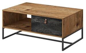 Durham Wooden Coffee Table With 1 Drawer In Ribbeck Oak