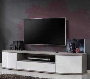 Ocala High Gloss TV Stand Large In White And San Remo Oak