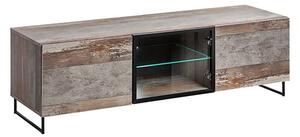 Peoria Wooden TV Stand 3 Doors In Canyon Oak With LED