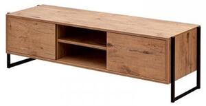 Lorain Wooden TV Stand With 2 Doors 1 Shelf In Lancelot Oak