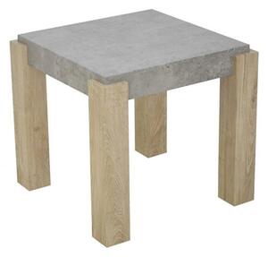 Crete Light Concrete Top End Table With Sonoma Oak Legs