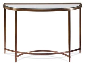 Ritz Glass Console Table In Clear And Brushed Antique Brass