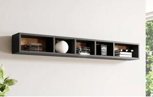 Torino Wooden Wall Shelf In Matt Grey And San Remo Oak