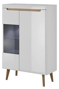 Newry High Gloss Display Cabinet With 2 Doors In White