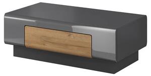 Torino High Gloss Coffee Table With 1 Drawer In Grey Oak