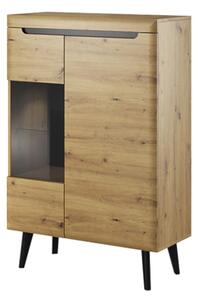 Newry Wooden Display Cabinet With 2 Doors In Artisan Oak