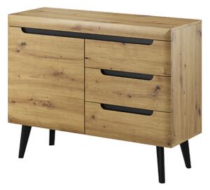 Newry Wooden Sideboard With 1 Door 3 Drawers In Artisan Oak