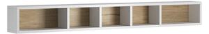 Torino Wooden Wall Shelf In Matt White And San Remo Oak