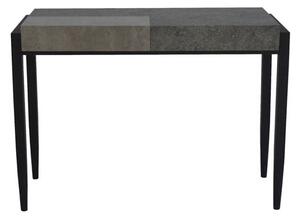 Nevis Console Table In Light And Dark Concrete With Metal Legs