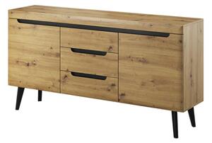 Newry Wooden Sideboard With 2 Doors 3 Drawers In Artisan Oak