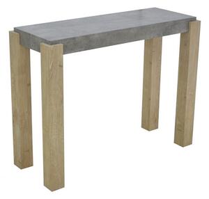 Crete Light Concrete Top Console Table With Sonoma Oak Legs