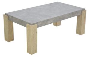 Crete Light Concrete Top Coffee Table With Sonoma Oak Legs