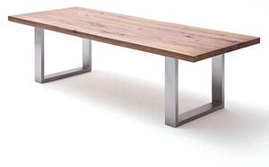 Capello 220cm Bassano Oak Dining Table Stainless Steel Legs