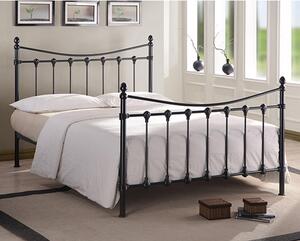 Florida Vintage Style Metal Double Bed In Black