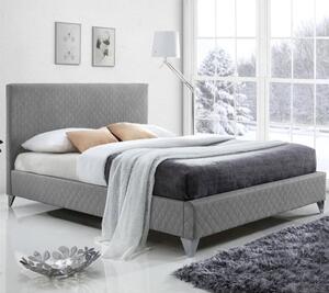 Brooklyn Fabric Upholstered Double Bed In Grey