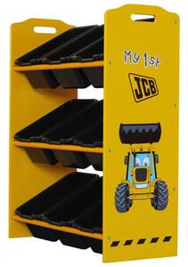 JCB Kids Black 9 Bins Storage Stand In Yellow