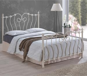 Inova Designer Metal King Size Bed In Ivory