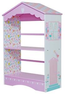 Country Cottage Kids Bookcase In Pink And White