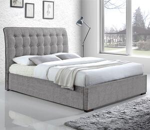 Hamilton Fabric Upholstered Super King Size Bed In Light Grey