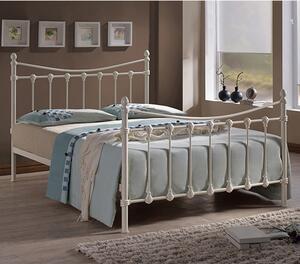 Florida Vintage Style Metal King Size Bed In Ivory