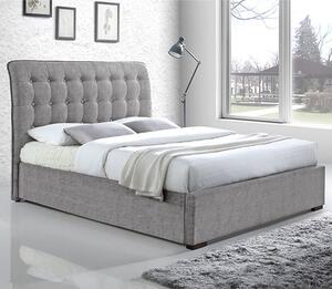 Hamilton Fabric Upholstered Double Bed In Light Grey