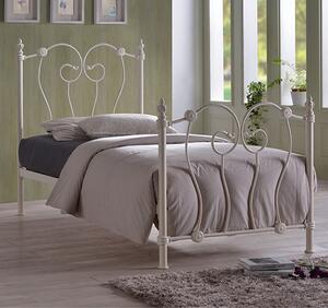 Inova Designer Metal Single Bed In Ivory