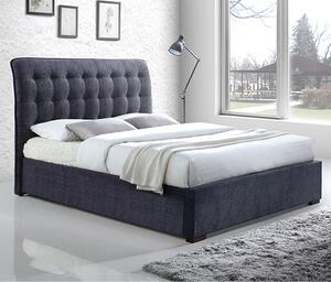 Hamilton Fabric Upholstered Double Bed In Dark Grey