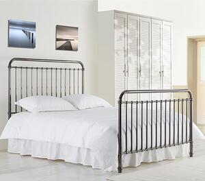 Rose Classic Metal King Size Bed In Black Nickel