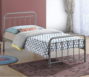 Miami Victorian Style Metal Single Bed In Pebble