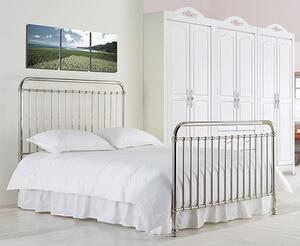 Rose Classic Metal King Size Bed In Chrome