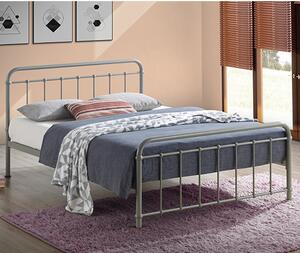 Miami Victorian Style Metal King Size Bed In Pebble