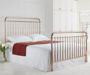 Rose Classic Metal King Size Bed In Rose Gold