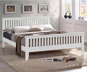 Turin Wooden King Size Bed In White