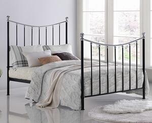 Vienna Metal King Size Bed In Black With Chrome Details