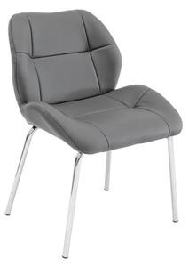 Dinky Bistro Faux Leather Dining Chair In Grey