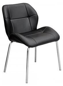 Dinky Bistro Faux Leather Dining Chair In Black