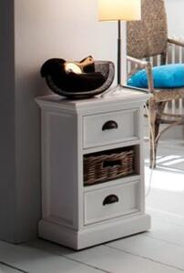 Allthorp Wooden Bedside Unit With Basket In Classic White