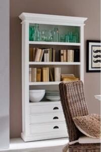 Allthorp Wooden Bookcase In Classic White With 3 Drawers