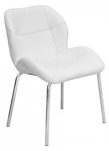 Dinky Bistro Faux Leather Dining Chair In White