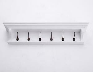 Allthorp Wooden Coat Rack In Classic White With 6 Hooks