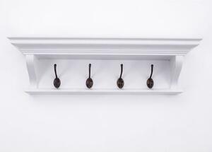 Allthorp Wooden Coat Rack In Classic White With 4 Hooks