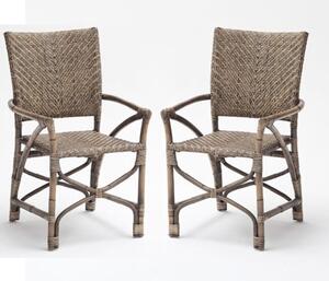 Wickers Countess Rustic Wooden Accent Chairs In Pair