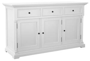 Proviko Wooden Classic Sideboard With 3 Doors In Classic White