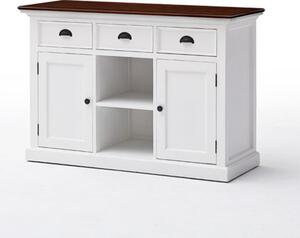 Throp Sideboard And Baskets In White Distress And Deep Brown