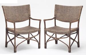 Wickers Squire Rustic Wooden Accent Chairs In Pair