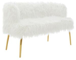 Clarox Upholstered Faux Fur 2 Seater Sofa In White