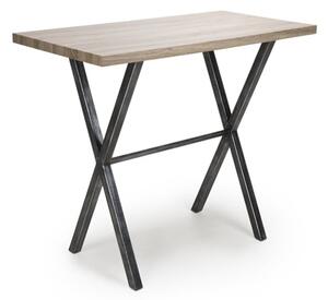 Brasilia Wooden Bar Table With Black Legs In Oak