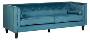 Felisen Upholstered Velvet 3 Seater Sofa In Blue